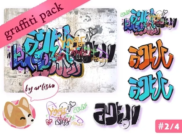 Graffiti Pack [02] - The Sims 4 Custom Content
