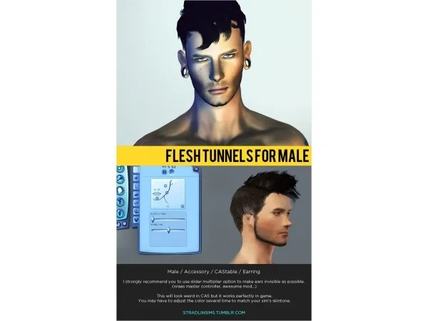FLESH TUNNEL FOR MALE - The Sims 3 Custom Content