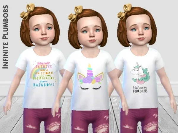 Maxis Match InfinitePlumbobs' IP Toddler Unicorn T Shirt - The Sims 4 Custom Content
