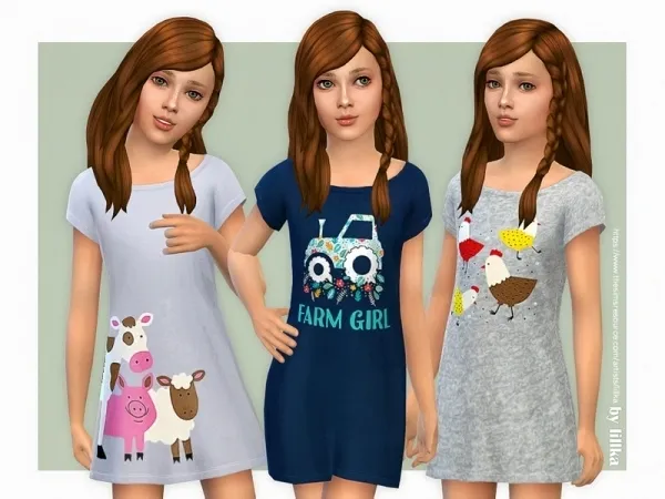 Maxis Match lillka's Farm Dress 02 - The Sims 4 Custom Content