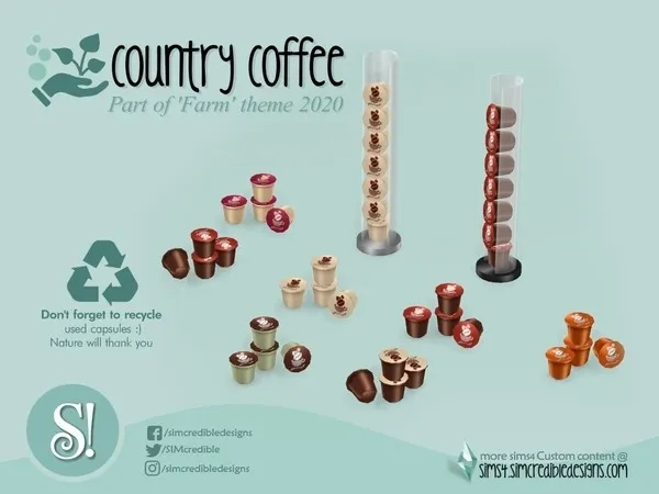 Country Coffee capsules - The Sims 4 Custom Content