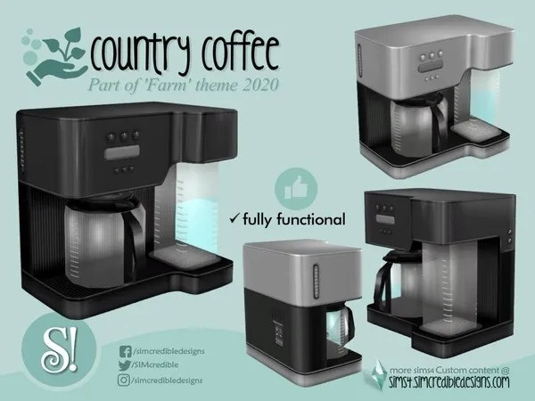 Country coffee machine - The Sims 4 Custom Content