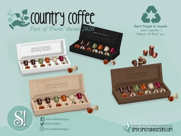 Country Coffee capsules box - The Sims 4 Custom Content