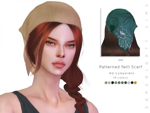 Alpha DarkNighTt's Patterned Twill Scarf - The Sims 4 Custom Content