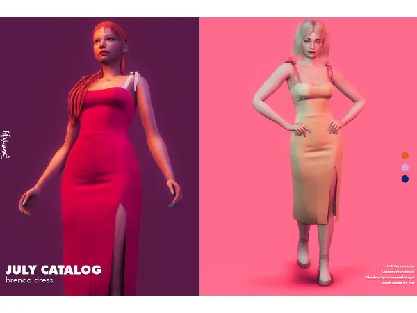 Alpha Brenda Dress - The Sims 4 Custom Content