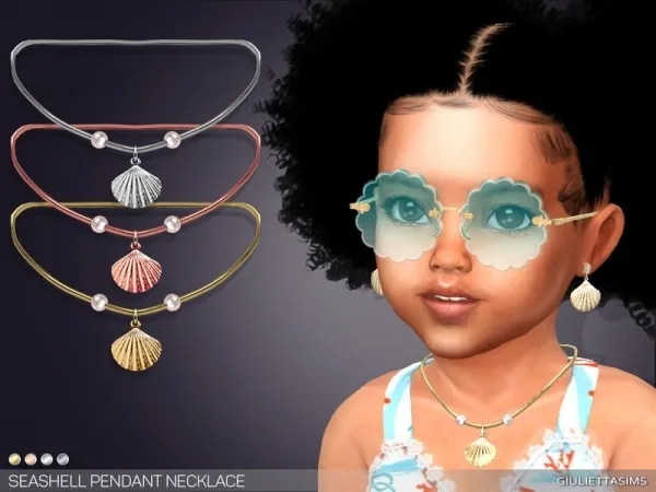 Alpha feyona's Seashell Pendant Necklace For Toddlers - The Sims 4 Custom Content