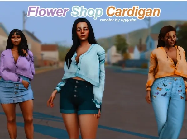 Alpha Flower Shop Cardigan Recolor by uglysim - The Sims 4 Custom Content