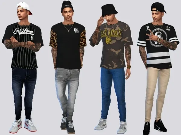 Mix McLayneSims' LAST KINGS Tees I - The Sims 4 Custom Content