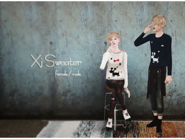 XJ Sweater for lovers - The Sims 3 Custom Content