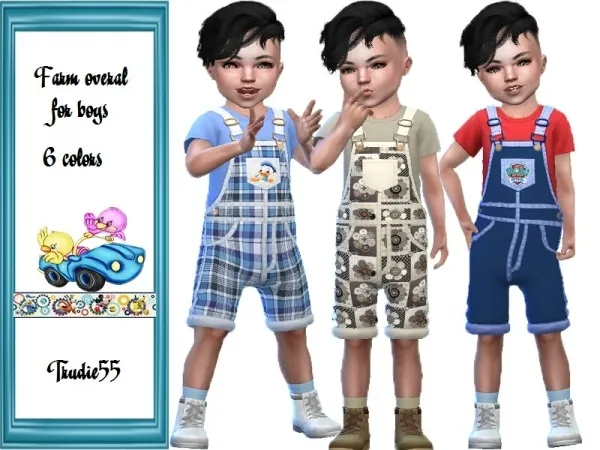 Maxis Match TrudieOpp's Farm overall for boys (Base game) - The Sims 4 Custom Content