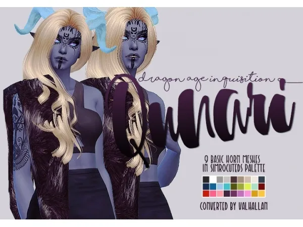 Alpha Qunari Horns collection by Valhallan part 1 of 2 - The Sims 4 Custom Content