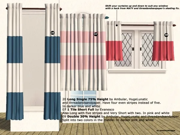 HolySimolys Simply Elegant curtains striped - The Sims 2 Custom Content