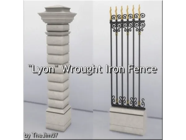 Alpha Lyon Wrought Iron Fence - The Sims 4 Custom Content