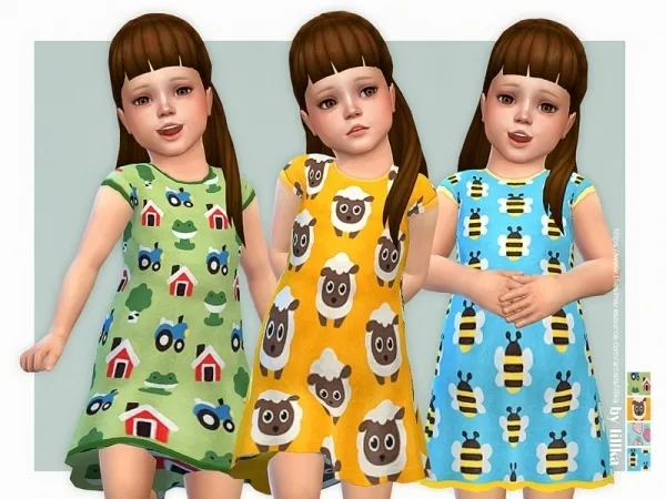 Maxis Match lillka's Cute Farm Dress 02 - The Sims 4 Custom Content