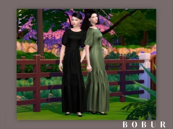 Mix Bobur3's Bobur Vivian farm dress - The Sims 4 Custom Content