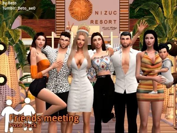 Alpha Beto_ae0's Friends meeting (Pose Pack) - The Sims 4 Custom Content