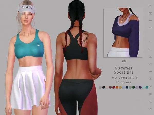 Alpha DarkNighTt's Summer Sport Bra by thesimsresource - The Sims 4 Custom Content