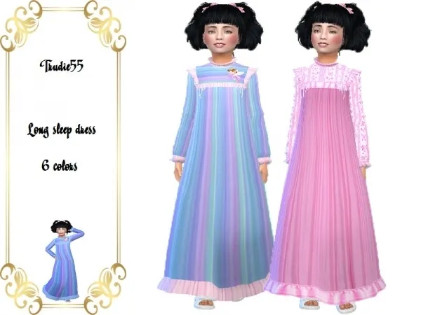 Alpha TrudieOpp's Long sleep dress (Base game) - The Sims 4 Custom Content