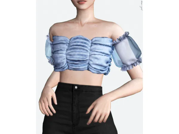 Alpha scrunched croptop girl by dream - The Sims 4 Custom Content