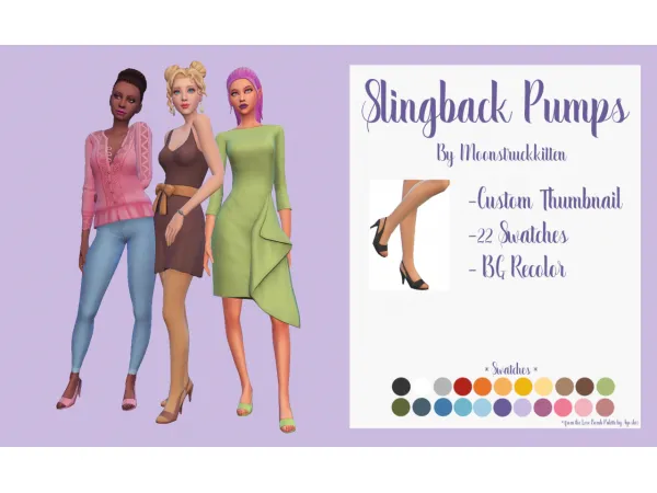 Maxis Match Slingback Pumps - The Sims 4 Custom Content