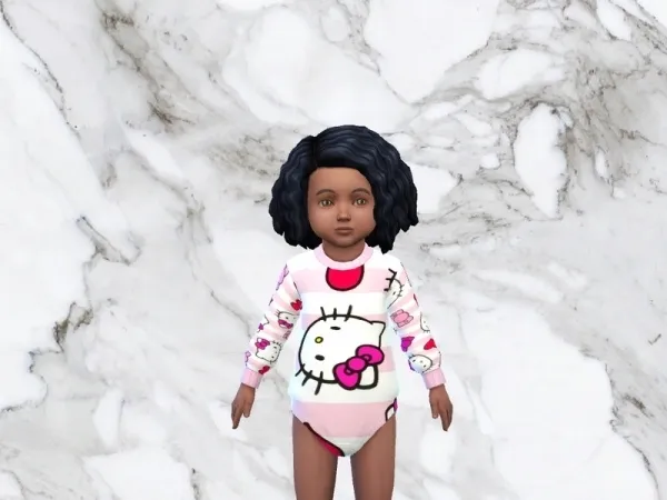 Alpha INFAMOUSSIMS18's Hello Kitty Stripes Onesie Nifty Knitting needed - The Sims 4 Custom Content