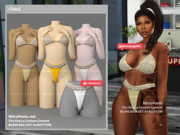 Alpha Bling Bali Set v2 (BOTTOM) - The Sims 4 Custom Content