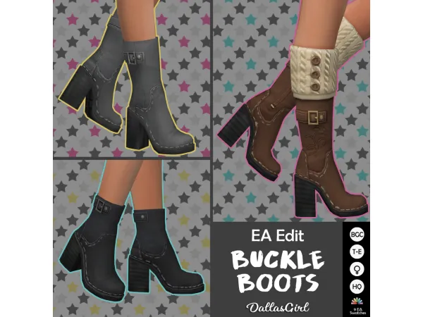 Maxis Match EA Edit Buckle Boots - The Sims 4 Custom Content