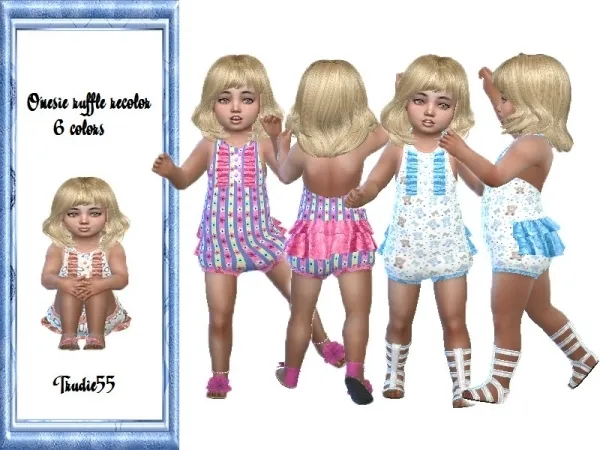 Alpha TrudieOpp's Onesie ruffle jumpsuit (Toddler stuff) - The Sims 4 Custom Content