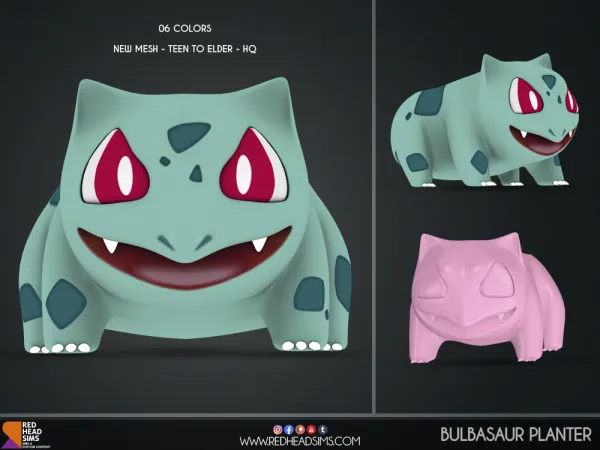 Maxis Match BULBASAUR PLANTER - The Sims 4 Custom Content