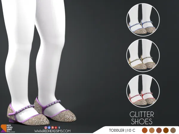 Alpha GLITTER SHOES KIDS - The Sims 4 Custom Content