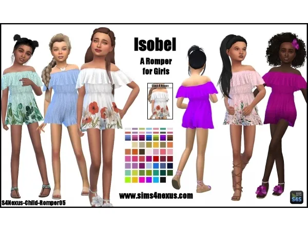 Alpha Isobel A Romper for Girls by simsfinds - The Sims 4 Custom Content