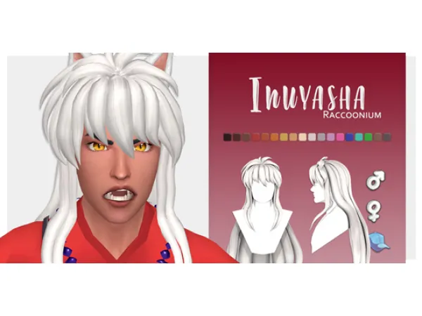 Maxis Match Inuyasha hair - The Sims 4 Custom Content