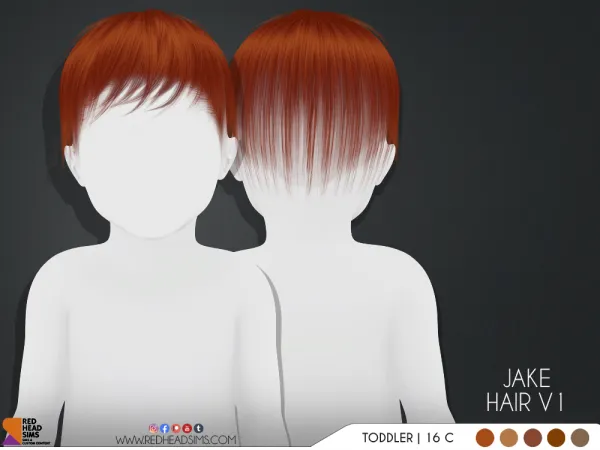 Alpha JAKE INFANT HAIR V1 by redheadsims - The Sims 4 Custom Content