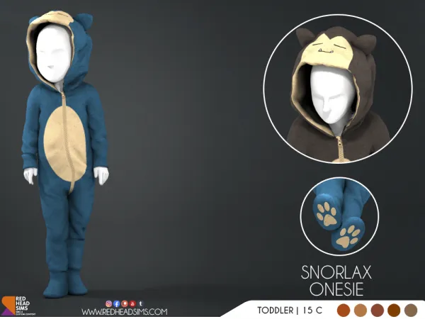 Alpha SNORLAX ONESIE TODDLER - The Sims 4 Custom Content