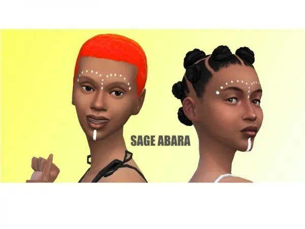 Alpha sageabara's African Face Paint 1 - The Sims 4 Custom Content