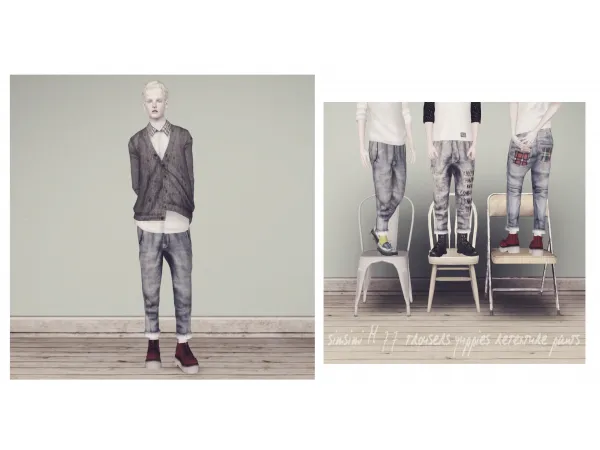 simsimi male fashion set cardigan pants - The Sims 3 Custom Content