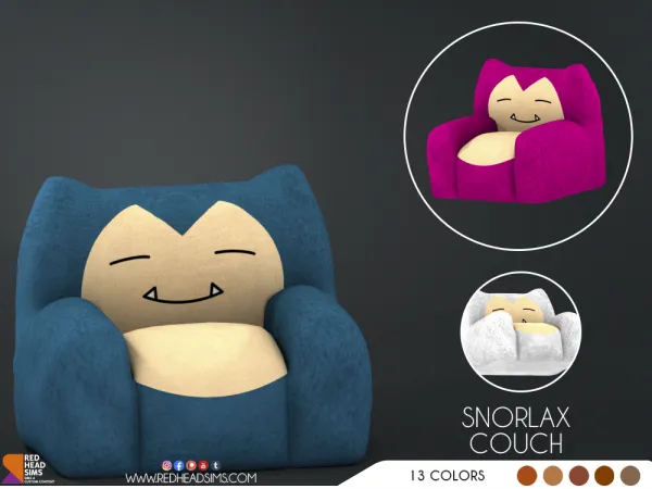 Alpha SNORLAX COUCH - The Sims 4 Custom Content