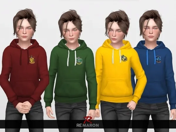 Maxis Match remaron's Harry Potter Hoodie for Kids 01 - The Sims 4 Custom Content
