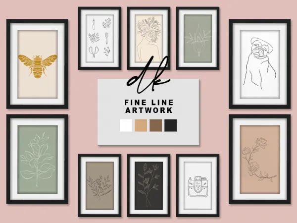 Alpha Fine Line Artwork sims by dk - The Sims 4 Custom Content