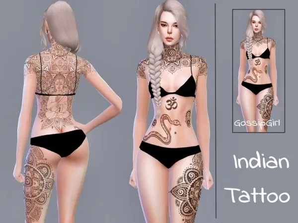 Mix GossipGirl S4's Indian Tattoo - The Sims 4 Custom Content