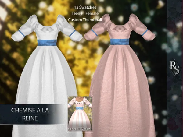 Alpha Chemise a la Reine Dress sims by revolution - The Sims 4 Custom Content