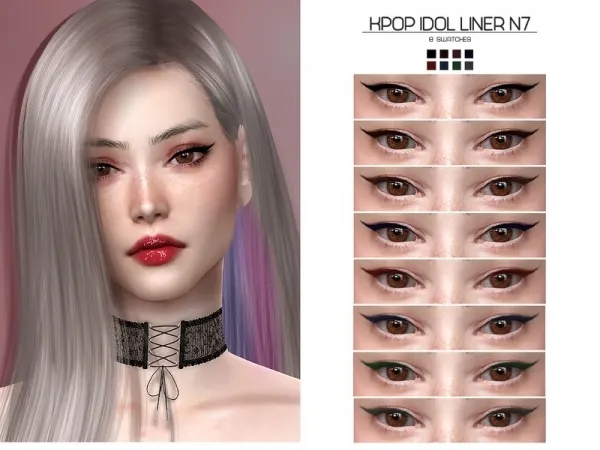 Alpha Lisaminicatsims' LMCS Kpop Idol Liner N7 by thesimsresource - The Sims 4 Custom Content