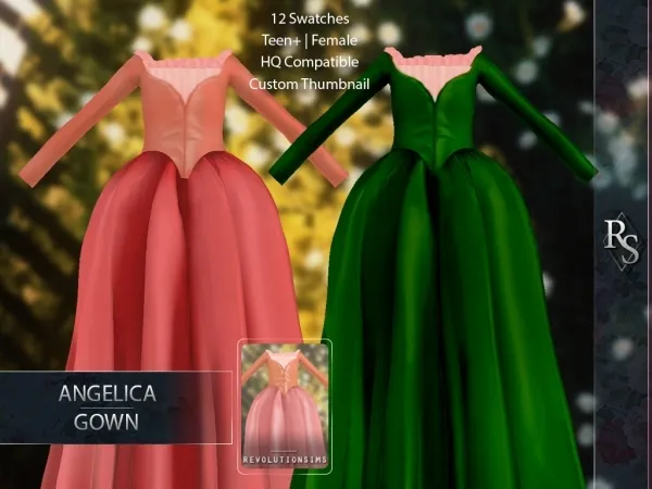 Alpha Angelica Gown sims by revolution - The Sims 4 Custom Content