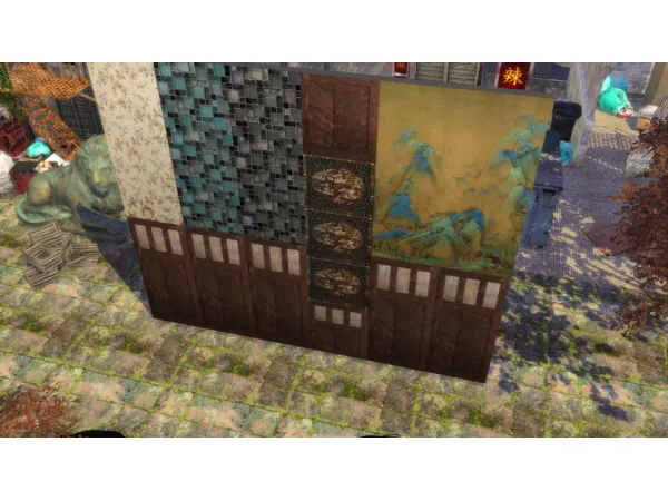Alpha dung vintage wall 01 vintage floor 01 - The Sims 4 Custom Content