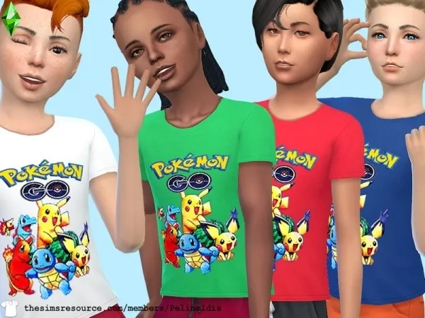 Maxis Match Pelineldis' Pokemon T Shirt - The Sims 4 Custom Content