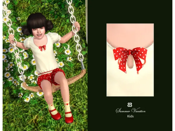 Summer Vacation Accessory Bowknot - The Sims 3 Custom Content