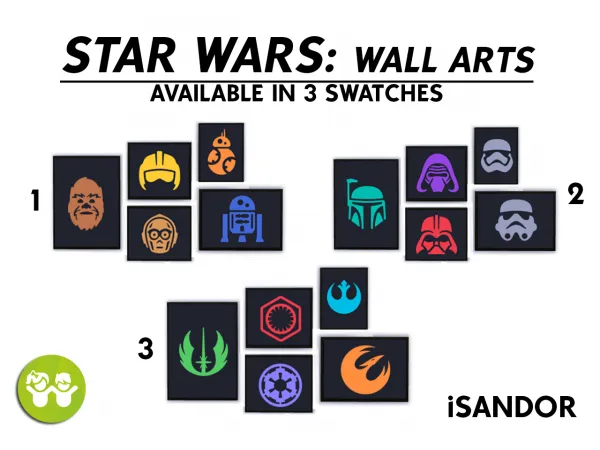 Alpha Star Wars wall arts by iSandor - The Sims 4 Custom Content
