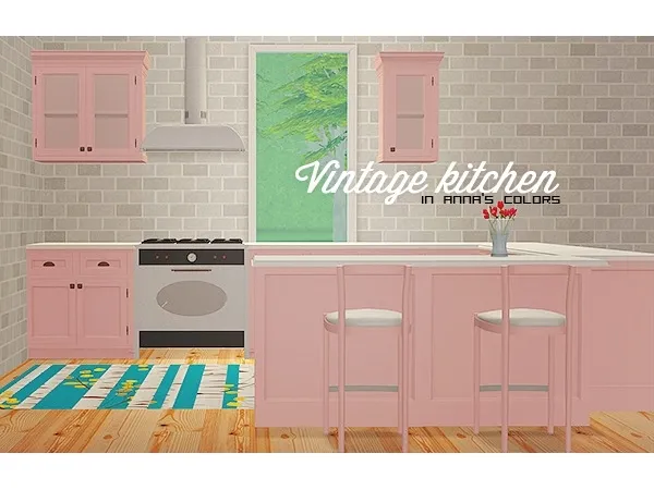 Vintage kitchen by linacheries - The Sims 2 Custom Content