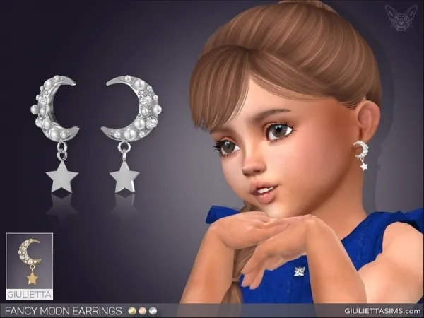 Alpha feyona's Fancy Moon Earrings For Toddlers - The Sims 4 Custom Content