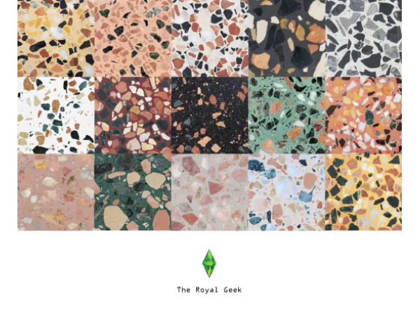 Alpha Terrazzo Nudes Floor and Walls sims4 by trg - The Sims 4 Custom Content
